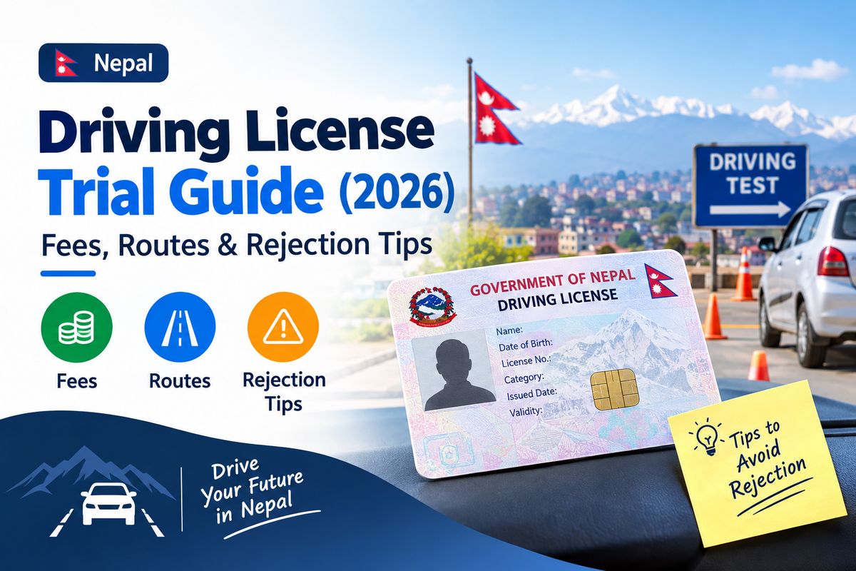 Nepal Driving License Trial Guide (2026): Fees, Routes & Rejection Tips